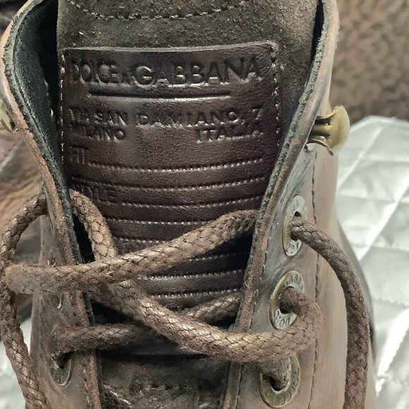 Dolce & Gabbana Brown Factory Worn Look Leather Men's Ankle Boots, Size 9 - Picture 11 of 16